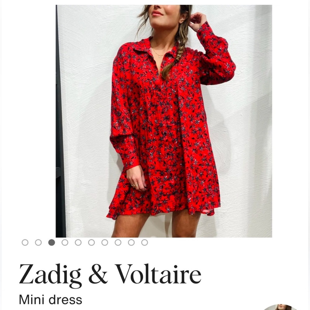Zadig & Voltaire long sleeve mini dress button down